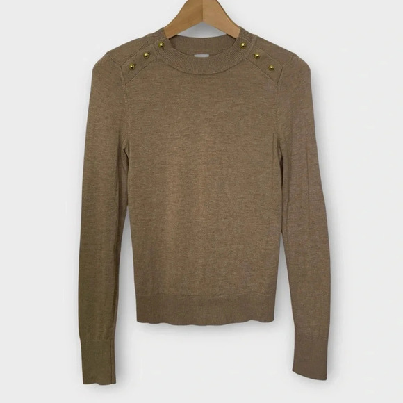H&M Crewneck Gold Button Sweater - Picture 1 of 6